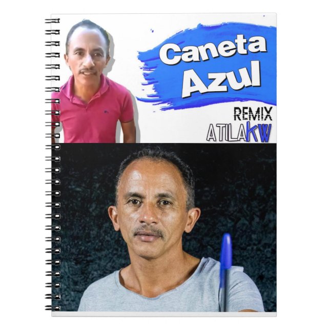 caderno caneta azul personalizado anteckningsbok (Framsidan)