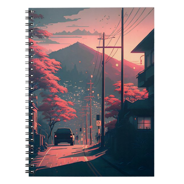 Caderno capa esthetic, Lo-fi Anteckningsbok (Framsidan)