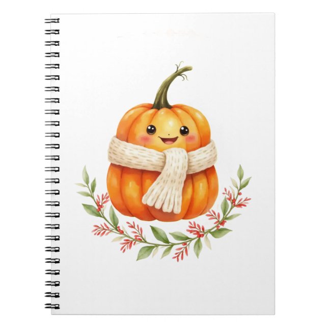 Caderno com design "Abobrinha Feliz".  Anteckningsbok (Framsidan)