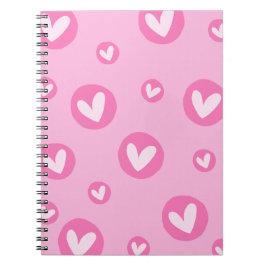 Caderno de Espiral com Padrão de Corações Rosa Anteckningsbok