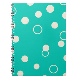 Caderno DESIGN Padrão Gráfico em Turquesa e Branco Anteckningsbok