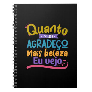 Caderno em espiral com frase em lettering anteckningsbok
