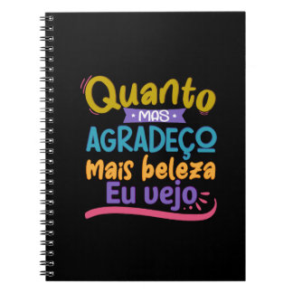Caderno em espiral com frase em lettering anteckningsbok