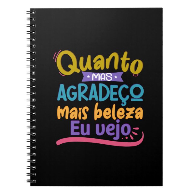 Caderno em espiral com frase em lettering anteckningsbok (Framsidan)