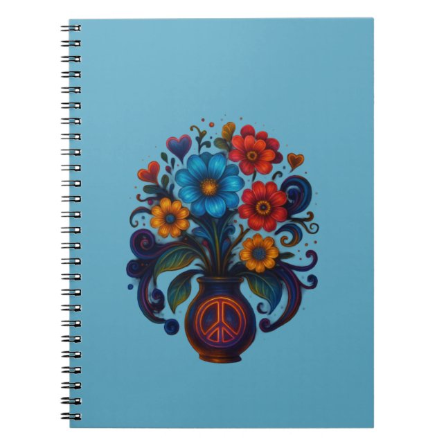 Caderno Espiral com Foto flores  Anteckningsbok (Framsidan)