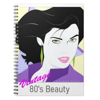 Caderno Espiral - com rosto de mulher 80s Style Anteckningsbok