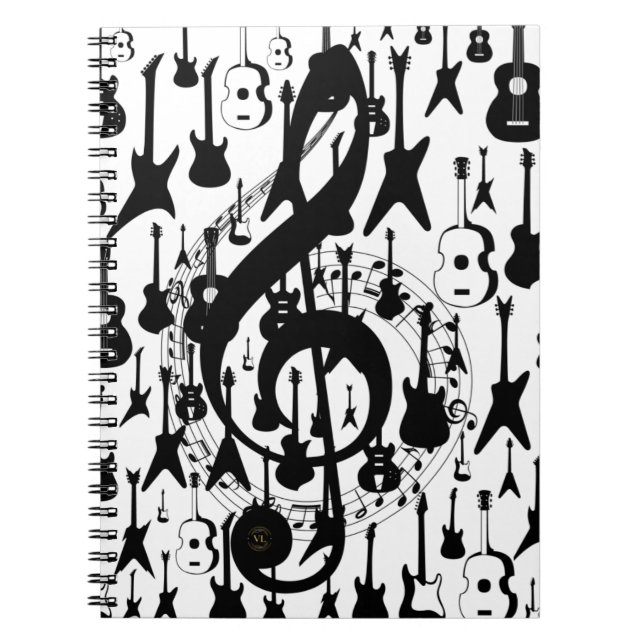 Caderno espiral musical com clave de sol anteckningsbok (Framsidan)