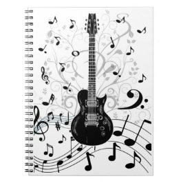 Caderno Espiral musical com guitarra Anteckningsbok