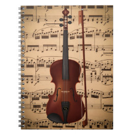 Caderno espiral musicom arte digital violino anteckningsbok