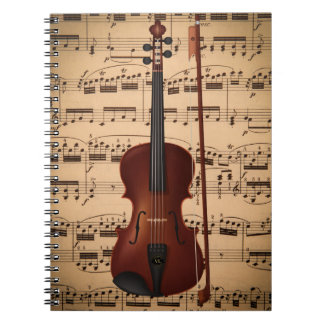 Caderno espiral musicom arte digital violino anteckningsbok