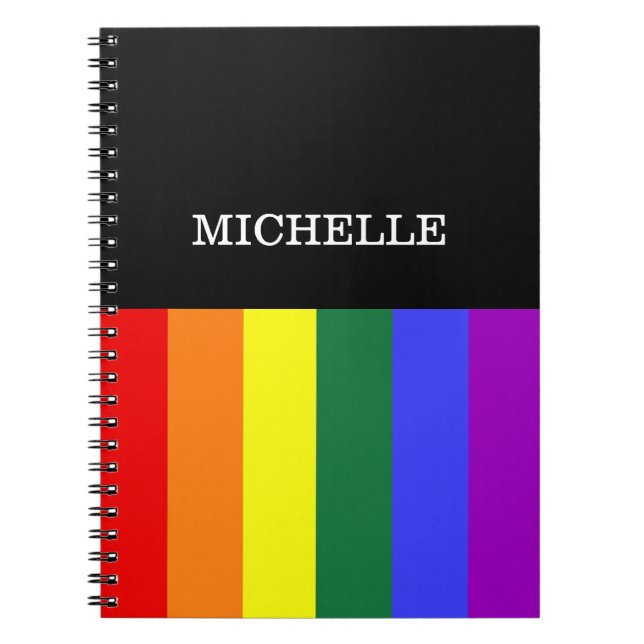 Caderno Espiral Orgulho Gay Rainbow Personalizado Anteckningsbok (Framsidan)