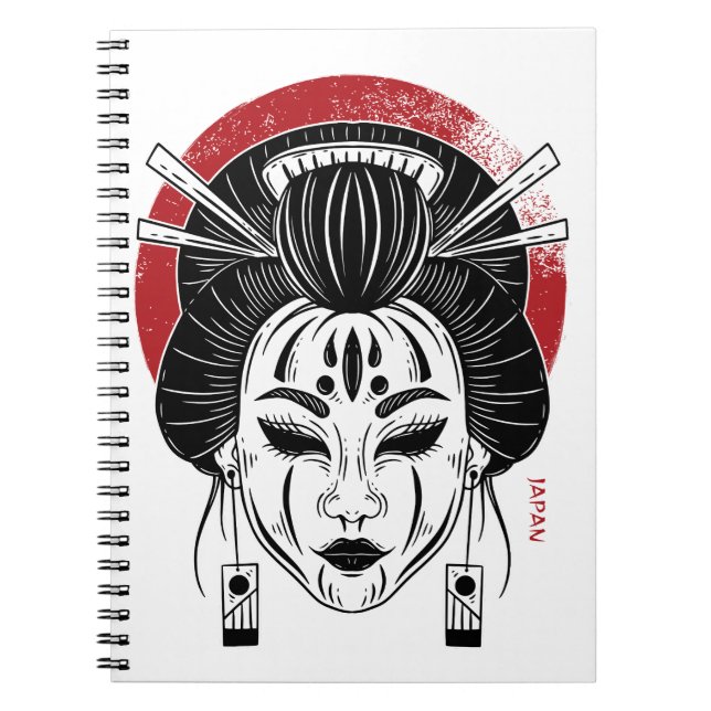 Caderno Gueixa/ notebook gueixa/ japão  Anteckningsbok (Framsidan)