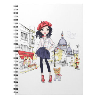 Caderno MODE GIRL IN PARIS Anteckningsbok