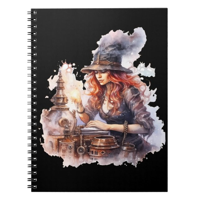 Caderno (Notebook) Halloween Steampunk Anteckningsbok (Framsidan)