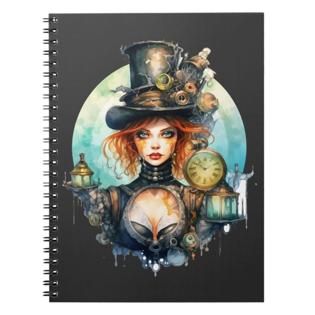 Caderno (Notebook) Olhar do Tempo Steampunk Anteckningsbok (Framsidan)