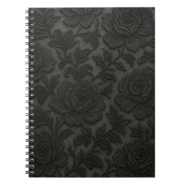 caderno Renda floral detalhada em preto desing Anteckningsbok
