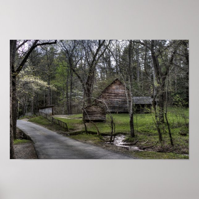 Cades Cove Rustic Cabin Ligcape Poster (Framsidan)