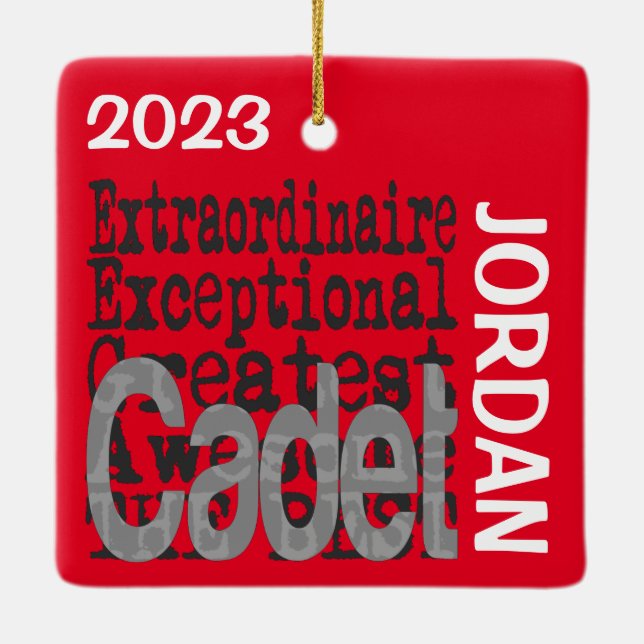 Cadet Extraordinaire ANPASSNINGSBAR Julgransprydnad Keramik (Baksida)