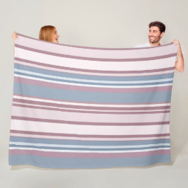 Cadet Grey and Desaturated Rose Stripes Fleecefilt