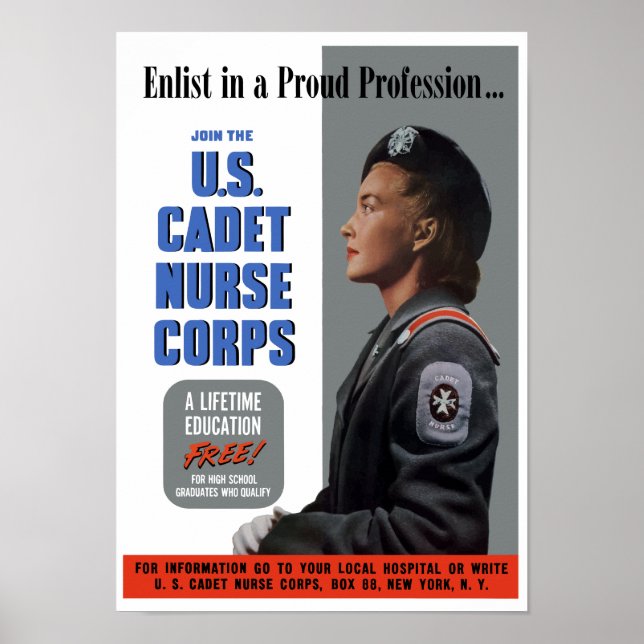 Cadet Nurse Corps - WW2 Poster (Framsidan)