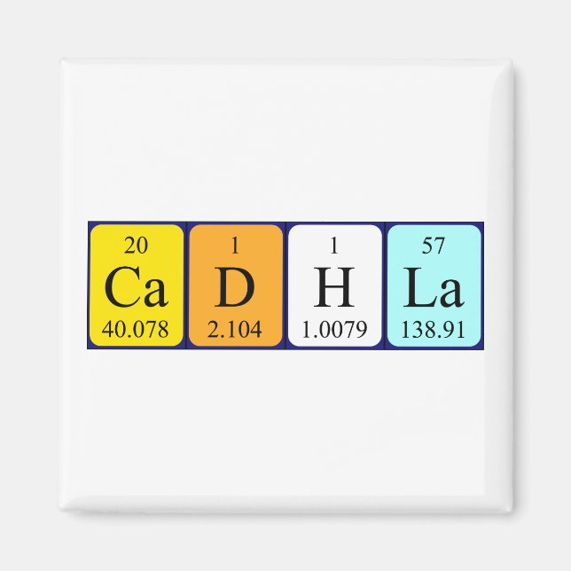 Cadhla Periodisk bord namn magnet (Framsidan)