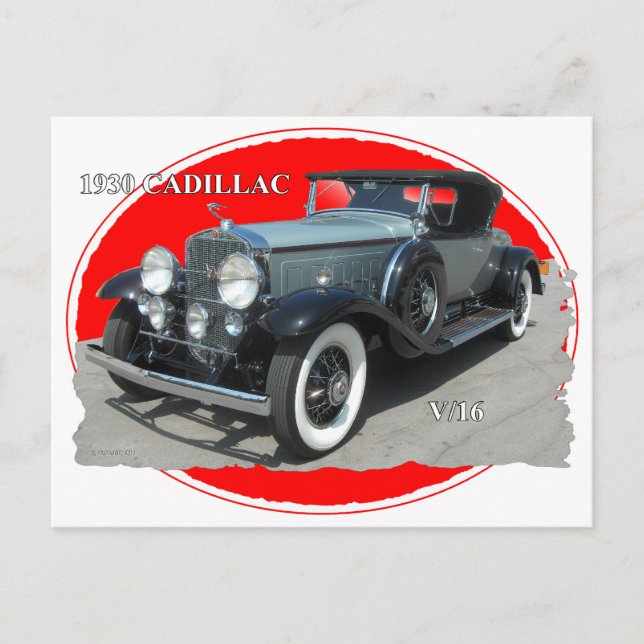 CADILLAC 1930 V/16 VYKORT (Framsida)
