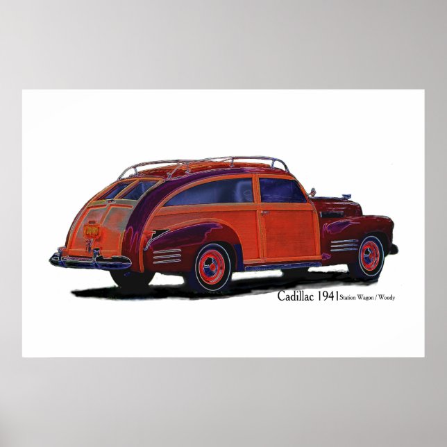 Cadillac 1941 Station Wagon/Woody Poster (Framsidan)