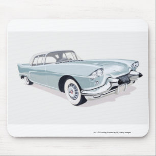 Cadillac 1957 med silhouetten av chaufförinsida musmatta