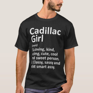 Cadillac Flickan Mi Michigan Roligt Stad Hem Rötte T Shirt
