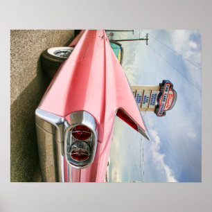 cadillac för 1962 rosor cabriolet poster