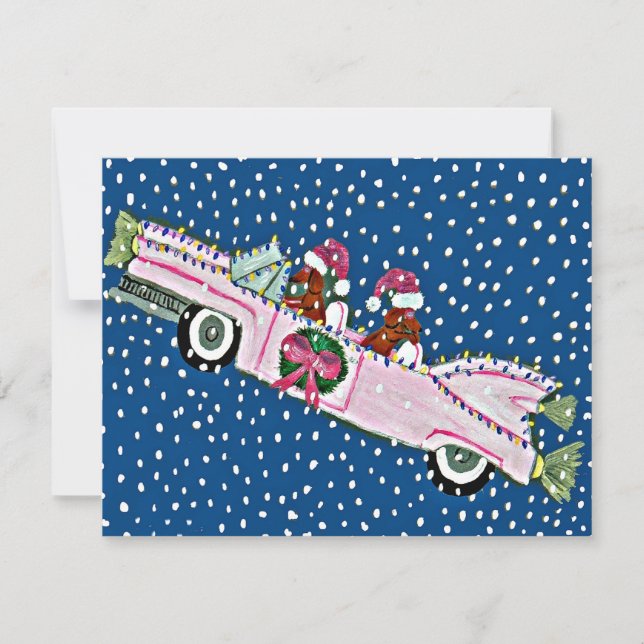 Cadillac för taxSantas jul inbjudan (Framsida)