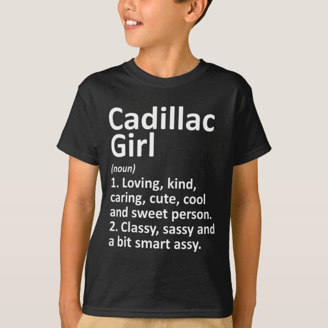 Cadillac Girl Mi Michigan Funny City Home Roots Gi T Shirt (Framsida)