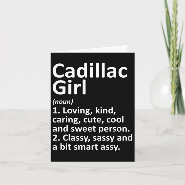 Cadillac Girl Mi Michigan Funny City Roots Gi Kort (Framsida)