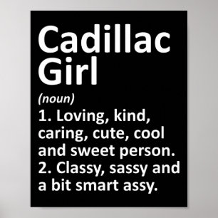 Cadillac Girl Mi Michigan Roligt Stad Hembygd Rött Poster