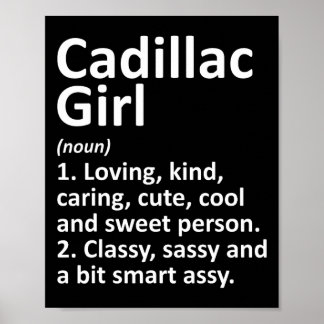 Cadillac Girl Mi Michigan Roligt Stad Hembygd Rött Poster