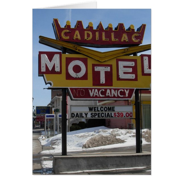Cadillac Motel Hälsningskort (Framsidan)