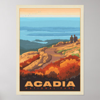 Cadillac Mountain Acadia National Park, minimalist Poster