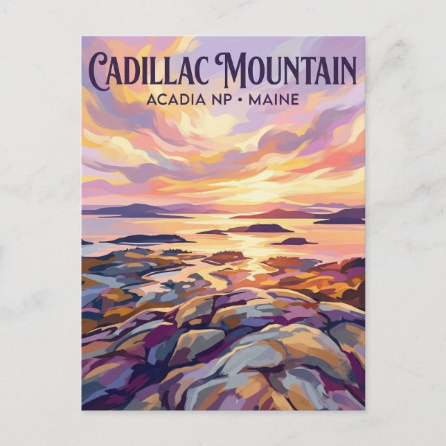 Cadillac Mountain, Acadia nationalpark USA Vykort (Framsida)