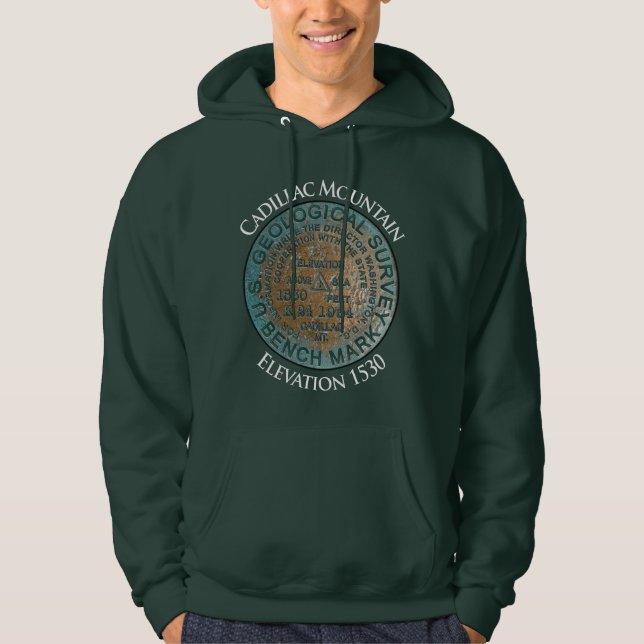 Cadillac Mountain Elevation Marker Hoodie (Framsida)