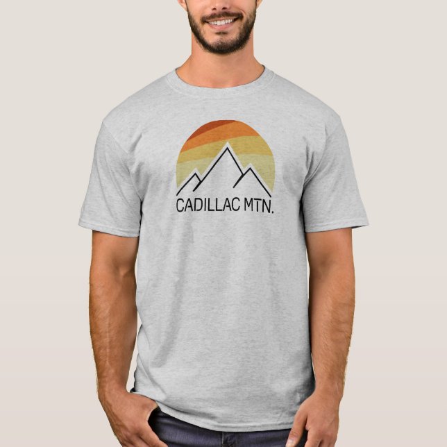 Cadillac Mountain Retro T Shirt (Framsida)
