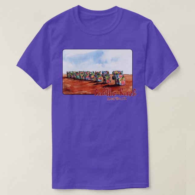 Cadillac Ranch Amarillo Texas T Shirt (Design framsida)