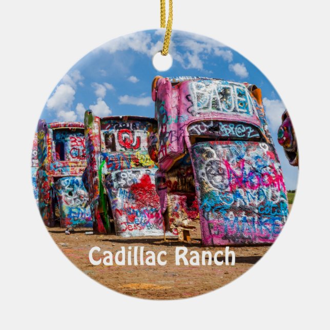 Cadillac Ranch, Texas, 2-sidig ornament (Framsidan)