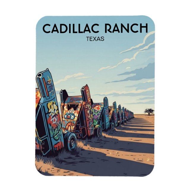 Cadillac Ranch Texas Resa Magnet (Vertikal)