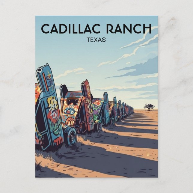 Cadillac Ranch Texas Resa Vykort (Framsida)