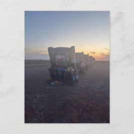 Cadillac Ranch vid solnedgång Vykort