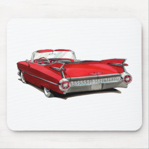 Cadillac röd bil 1959 musmatta