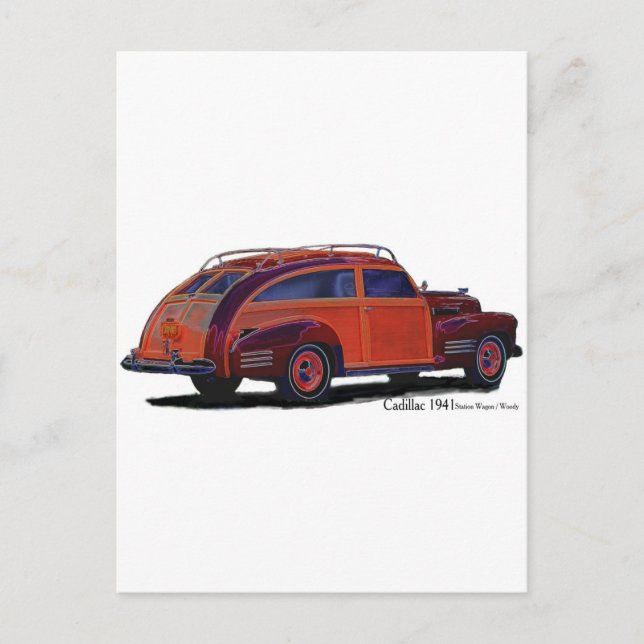Cadillac station Wagon Vykort (Framsida)