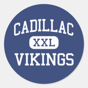 Cadillac Vikings Mitten Cadillac Michigan Runt Klistermärke