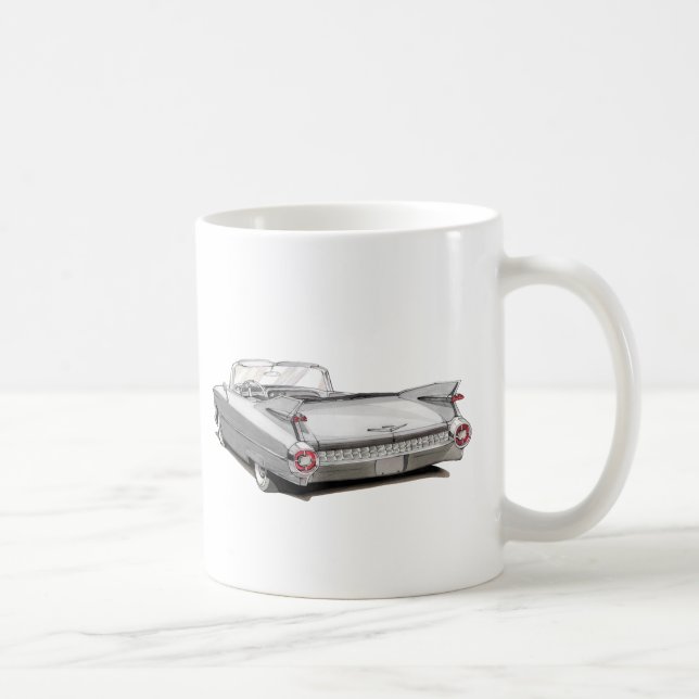 Cadillac vitbil 1959 kaffemugg (Höger)