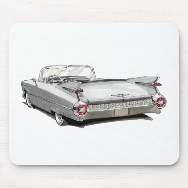 Cadillac vitbil 1959 musmatta (Framsidan)
